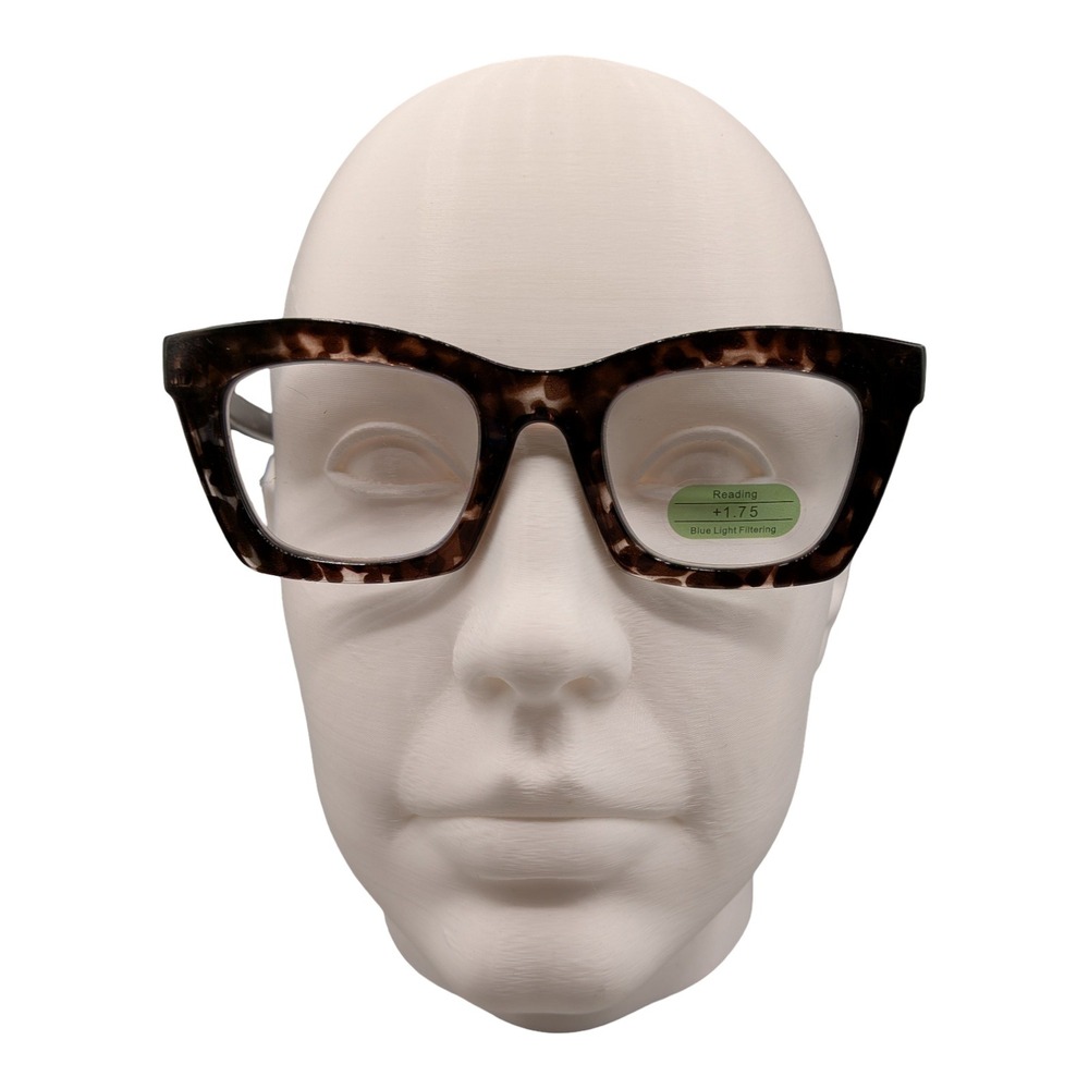 Amomomaeyewear Tortoise Shell Square Reading Glasses AM6042 C8 +1.75 Blue Light - Picture 1 of 5